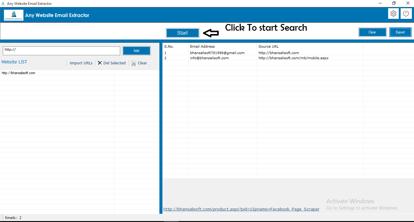 Any Website Email Extractor Software - 3