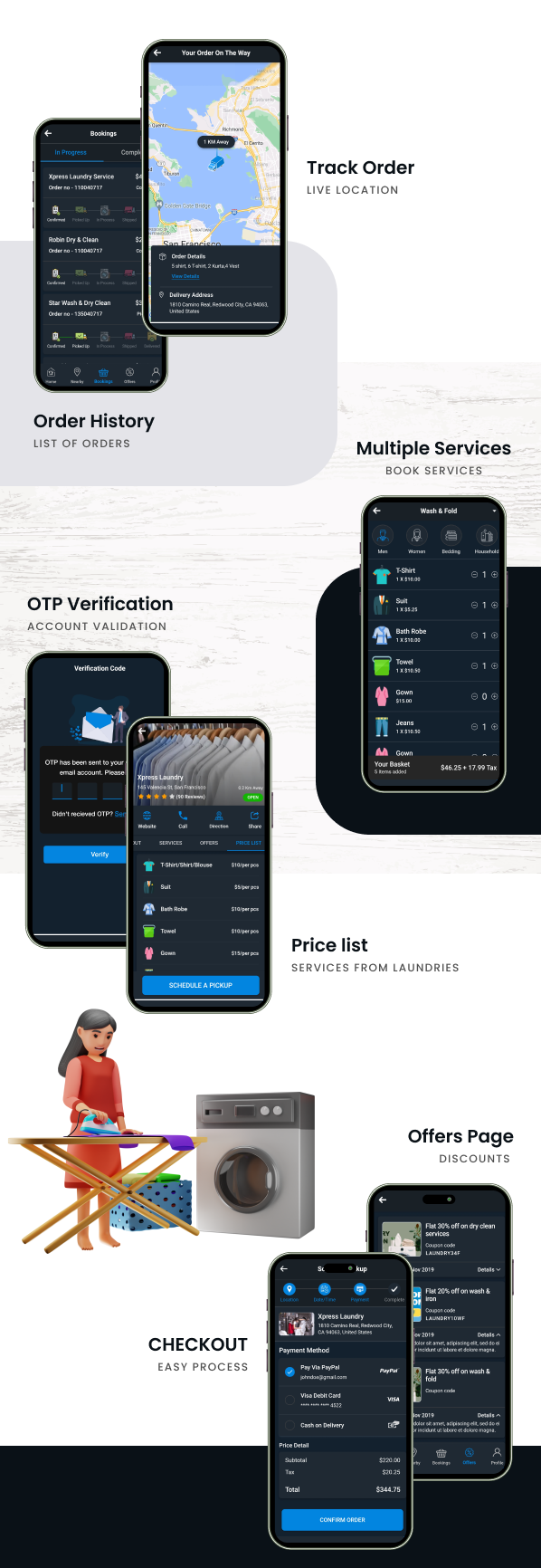 Laundry Services Flutter App - UI KIT - 5