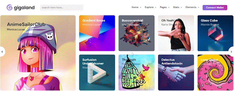 Gigaland - NFT Marketplace WordPress Theme - 7