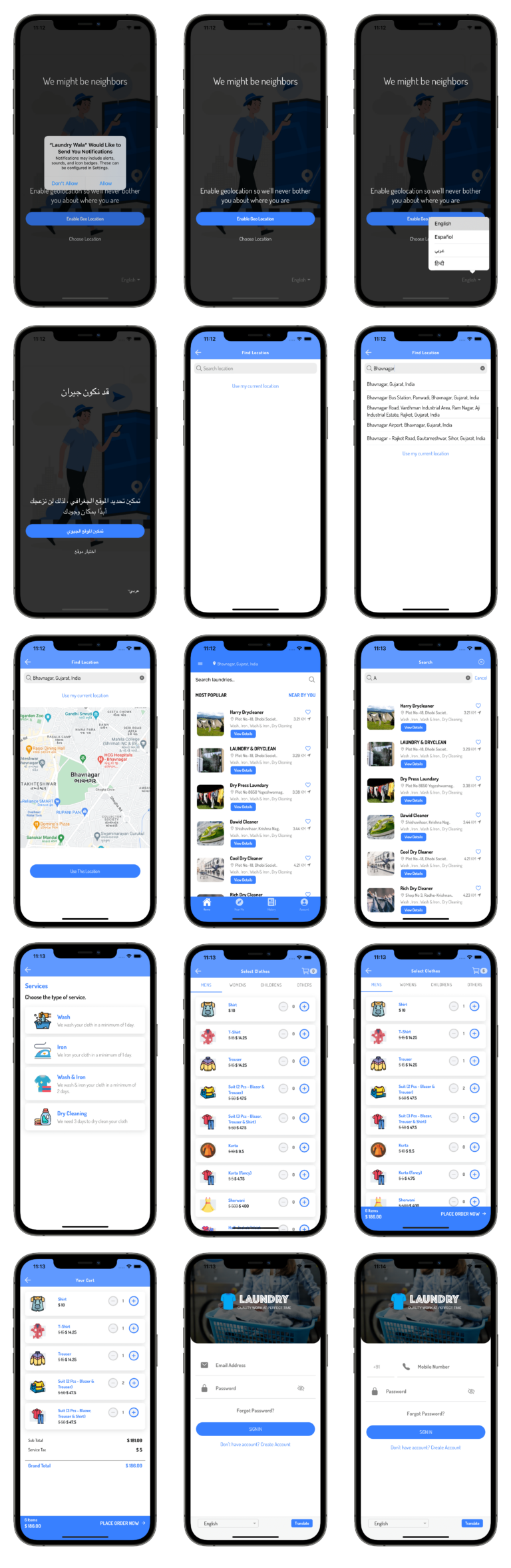 clothes washing and laundry multi-vendor full app solution android + ios (Laundry Wala) Ionic 7 - 3