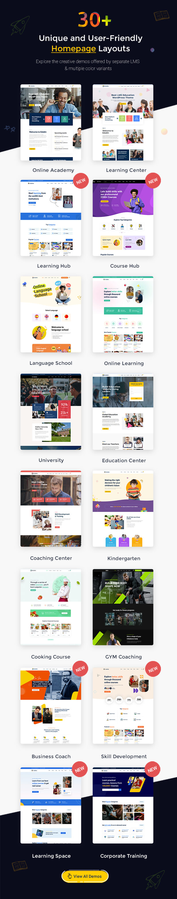 Modern Education Website Templates and Demo Layouts