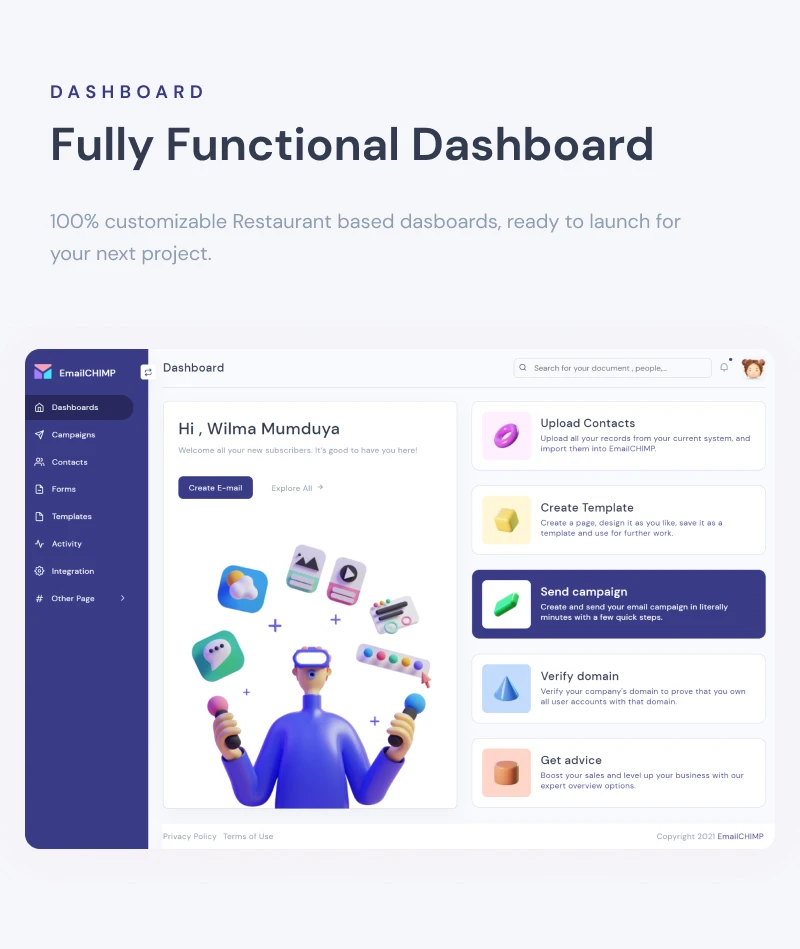 EmailChimp - Marketing Tool Admin Template (VueJS, Laravel, HTML) - 9