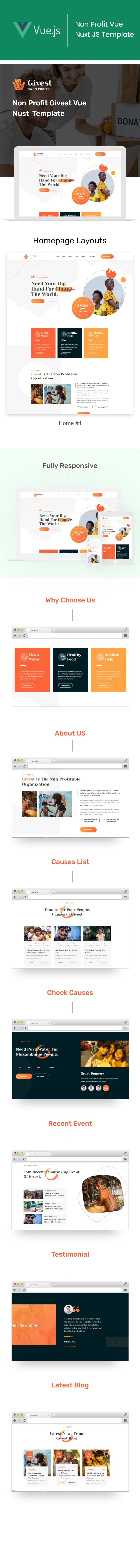 Givest - Donation Website Template using VueJS Nuxt JS - 1