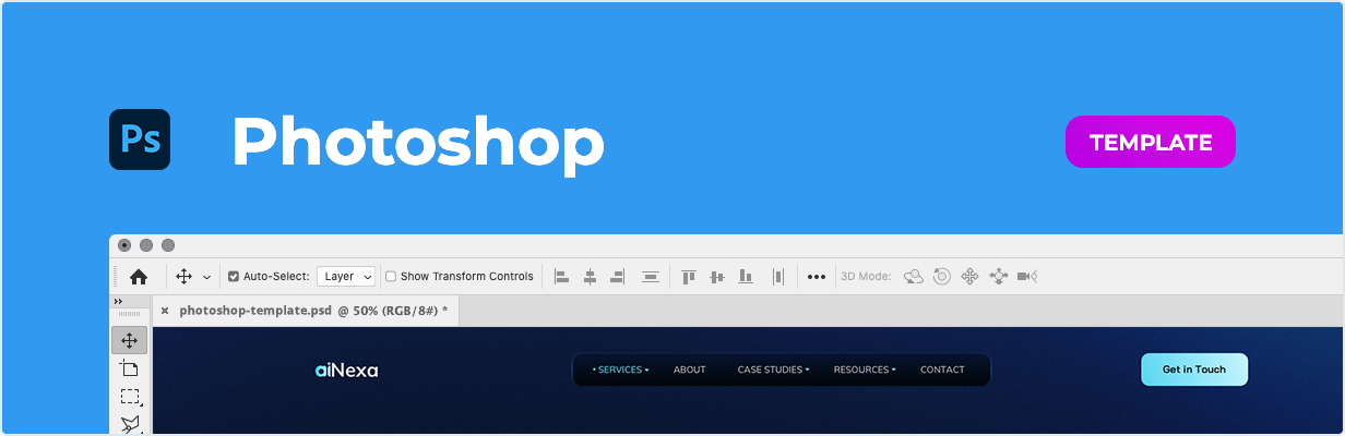 AiNexa – AI Agency Template for Adobe Photoshop