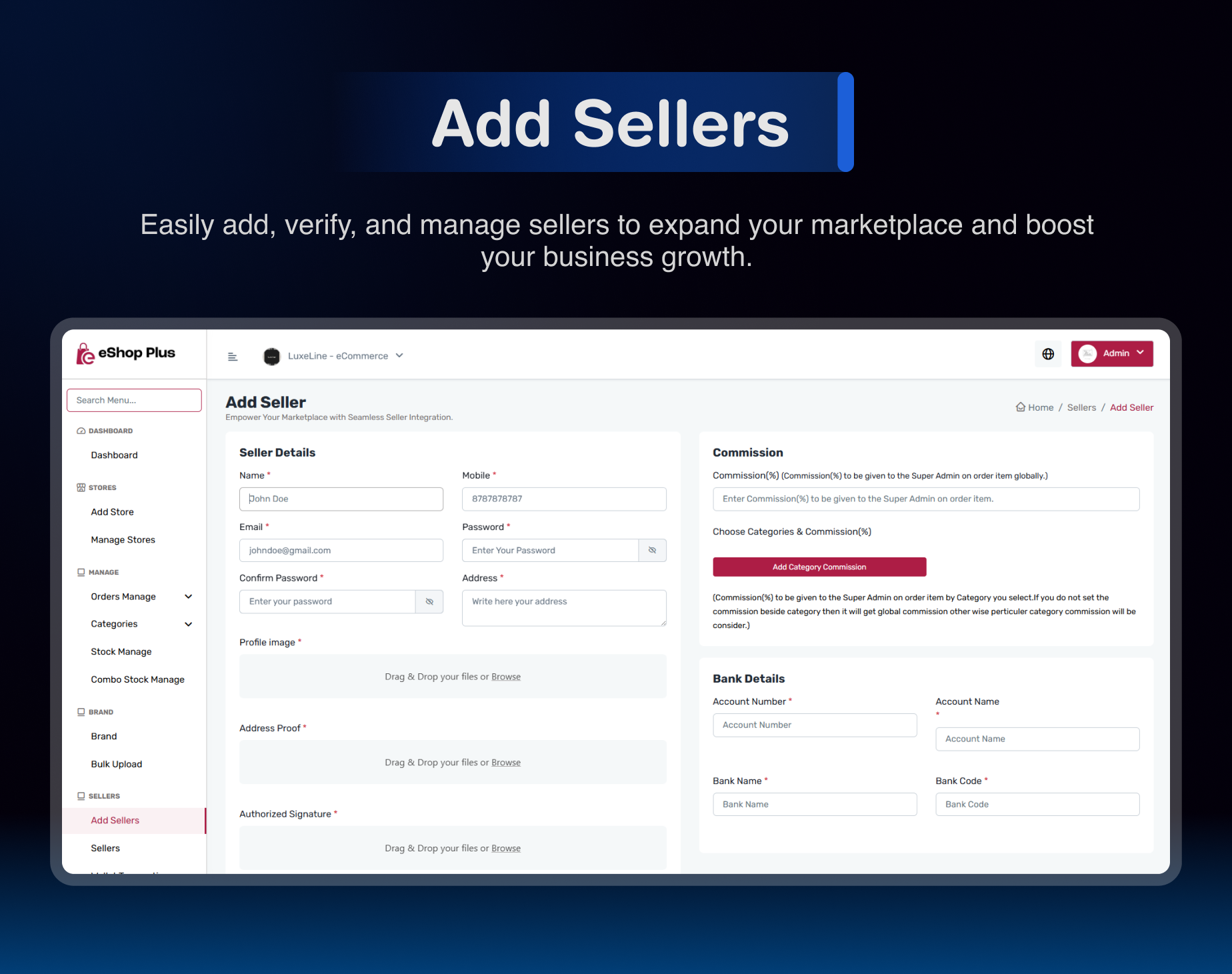 Manage Sellers - eShop Plus - Multi Vendor, Multi Store, Multi Currency | eCommerce CMS Website in Laravel & Livewire
