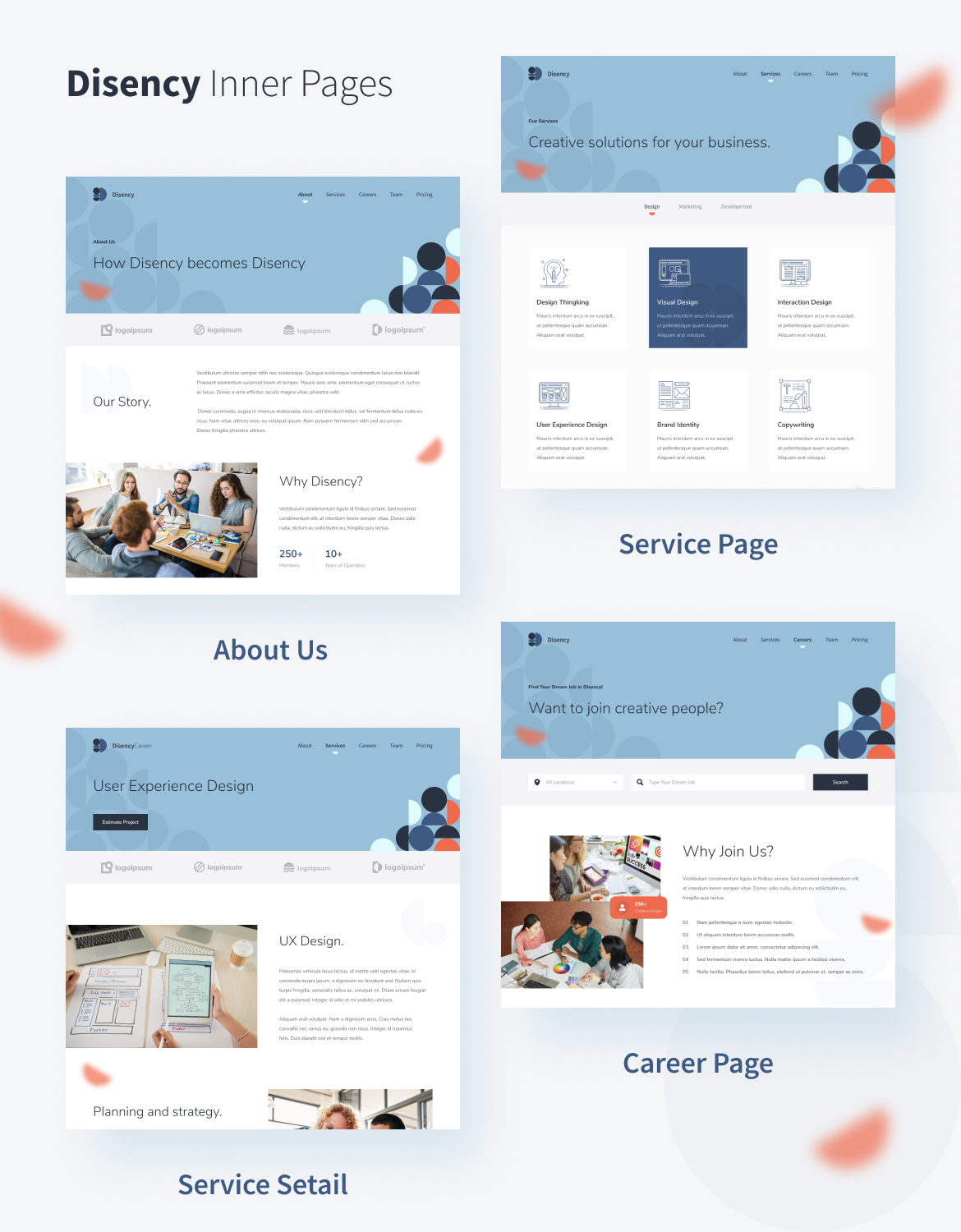 Disency | Startup & Business Web UI Kit for Adobe XD - 2