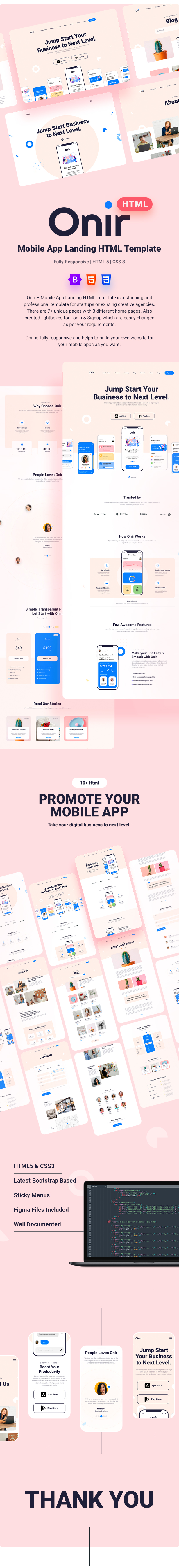 Onir - Mobile App Landing HTML Template - 1