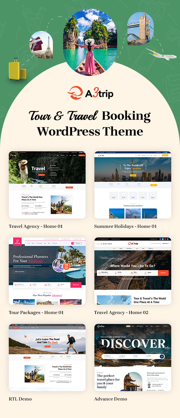 A3trip - Tour and Travels WordPress Theme