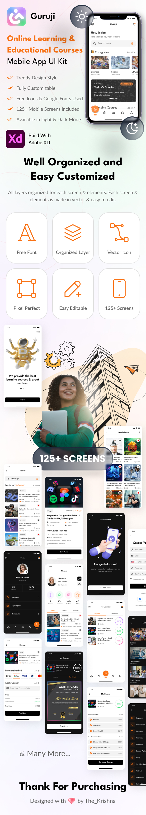 Guruji - Online Learning and Education App XD UI Kit Template - 5