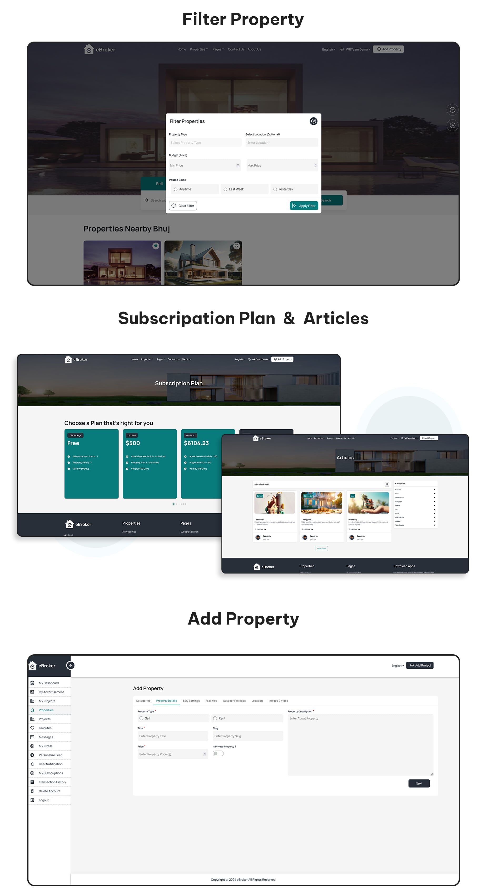 eBroker - Real Estate Property Buy-Rent-Sell Flutter app with Laravel Admin Panel | Web Version - 25