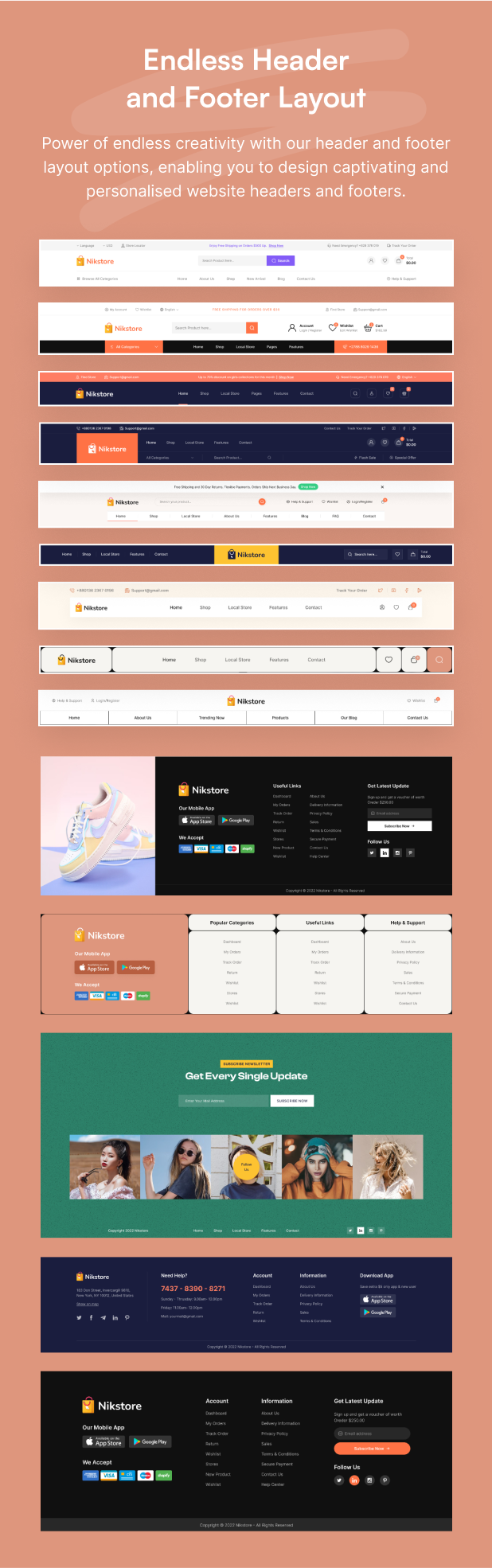 header layout elements