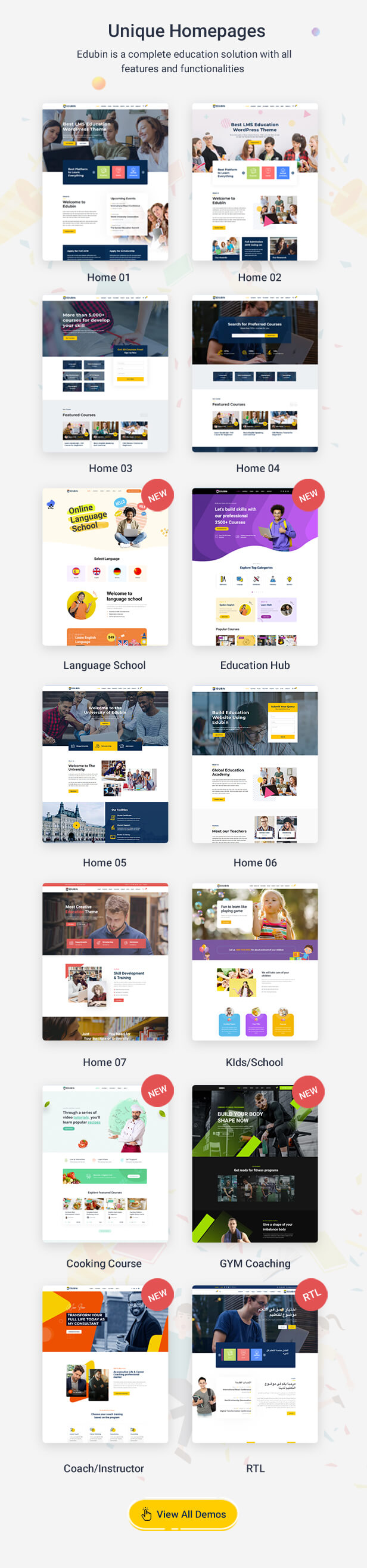 Education WordPress Theme Home Pages| Edubin