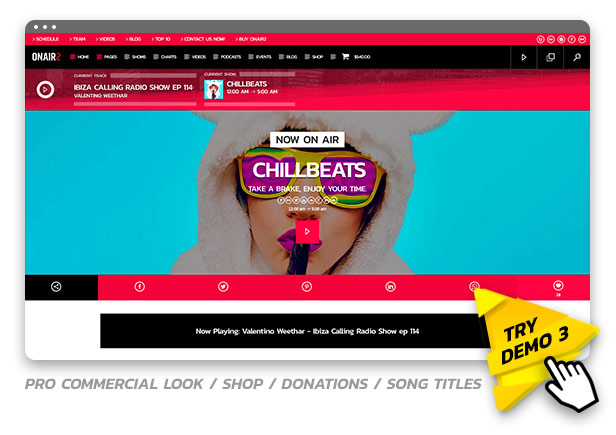 Onair2: Radio Station WordPress Theme With Non-Stop Music Player - 2