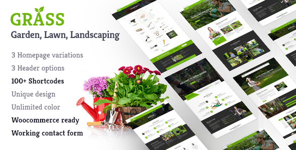 Grass - A Theme for Gardening & Landscaping Services