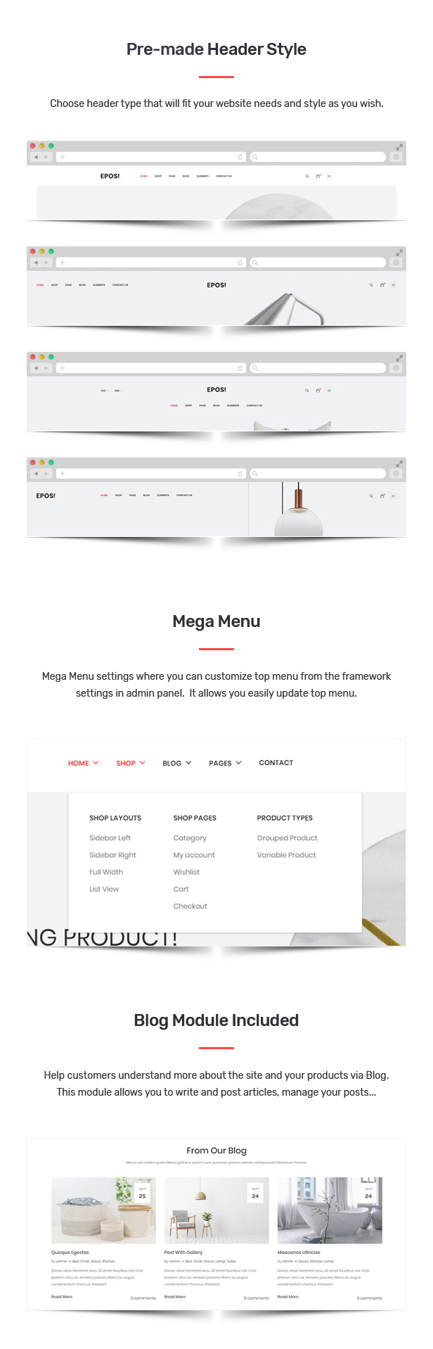 Eposi - Minimal Theme for WooCommerce WordPress