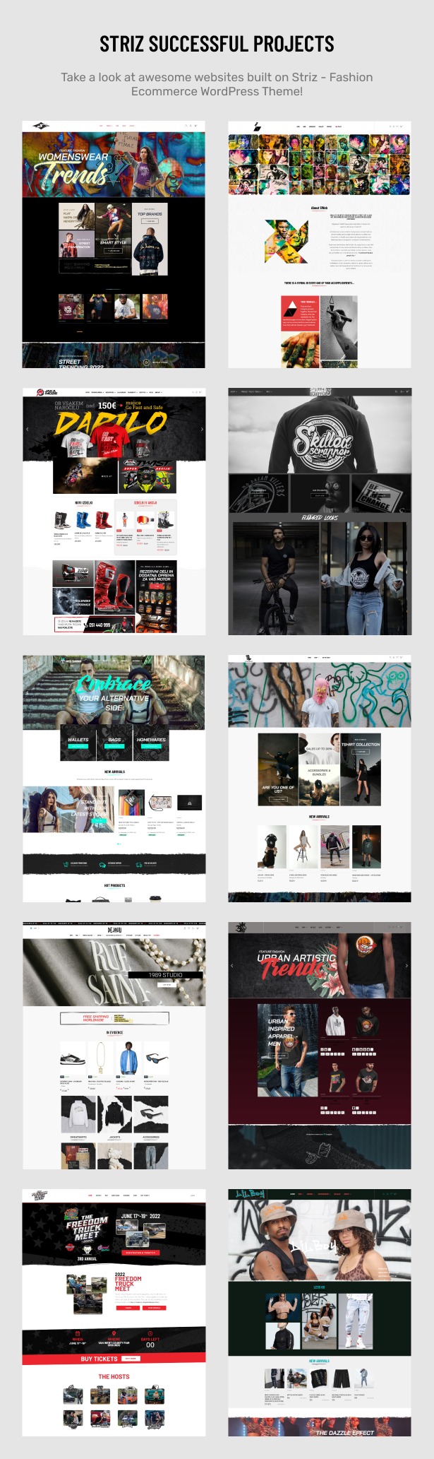 Striz - Fashion Ecommerce WordPress Theme showcase