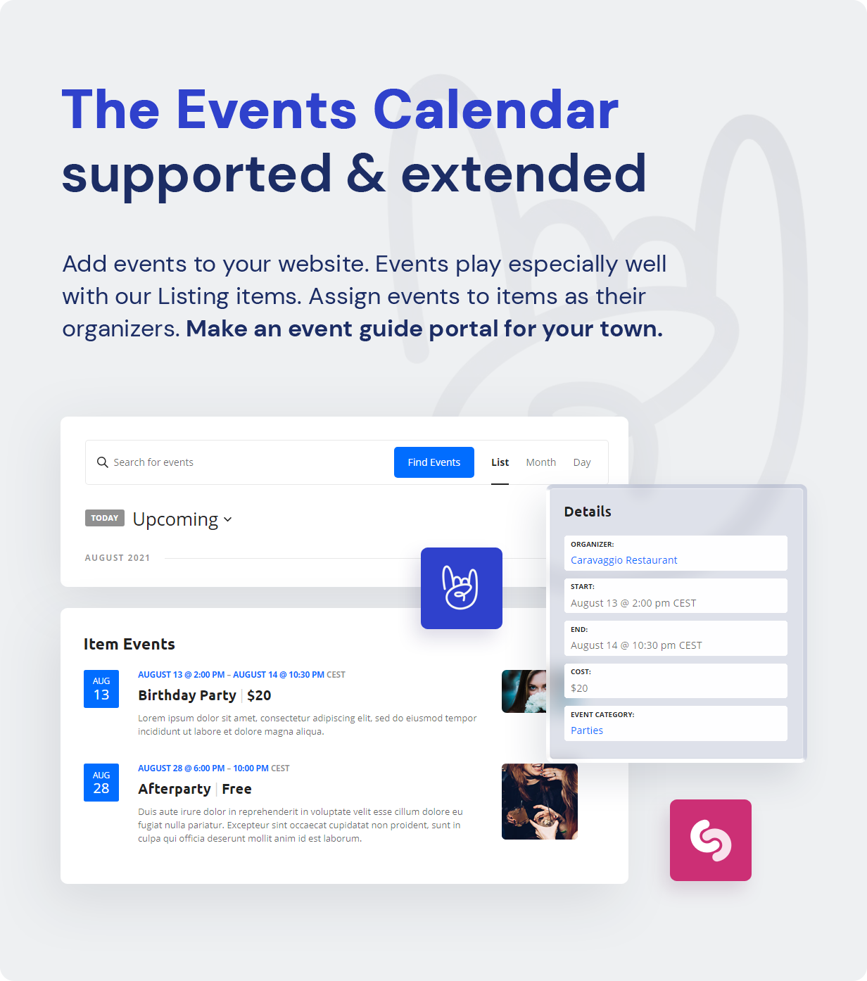 The Events Calendar supported & extended