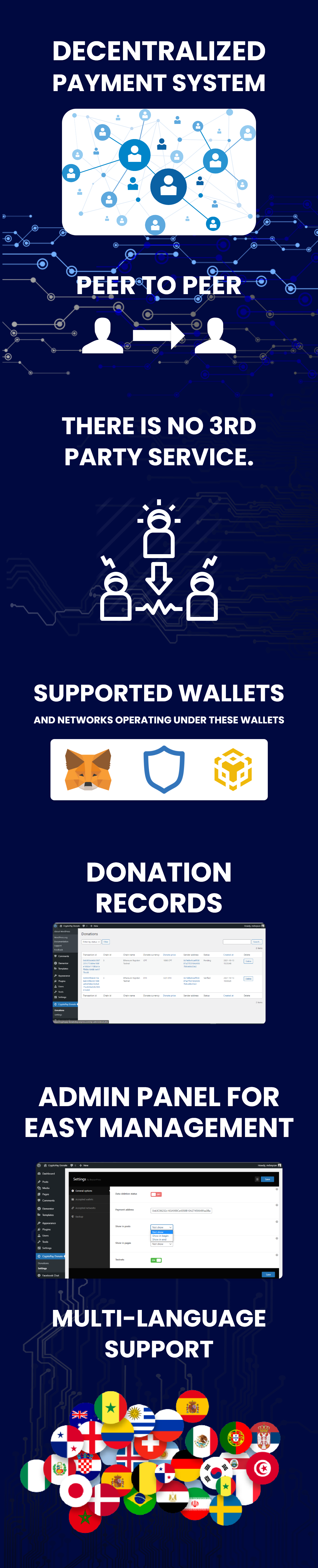 CryptoPay Donate - Cryptocurrency donate plugin for WordPress - 2