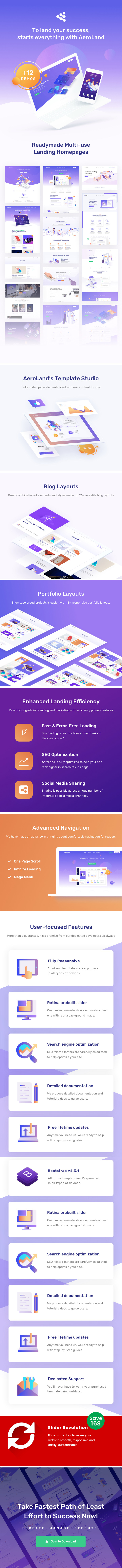 Aeroland - App Landing HTML Template - 1