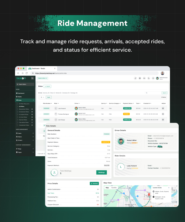 Taxido | Full Solution Taxi Cab Booking with Laravel and React Native