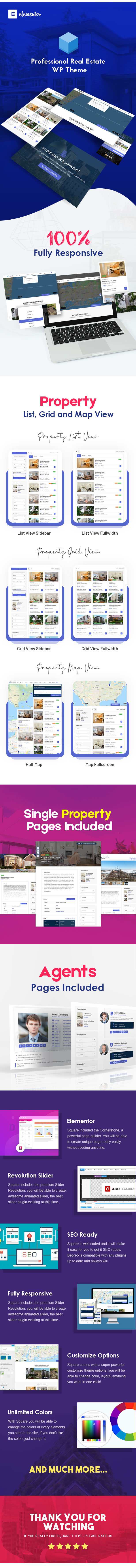 Square - Real Estate WordPress Theme - 1