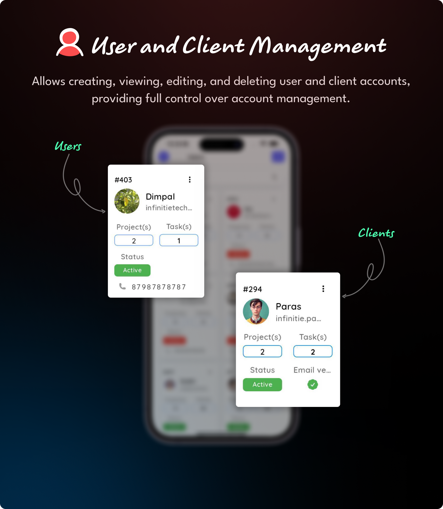 Team and Clients Management - Taskify Flutter App for Project Management, Task Manager and Productivity Tool