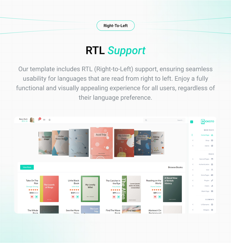 Booksto - VueJS, HTML Minimal Ebook Admin & Shop Template - 7