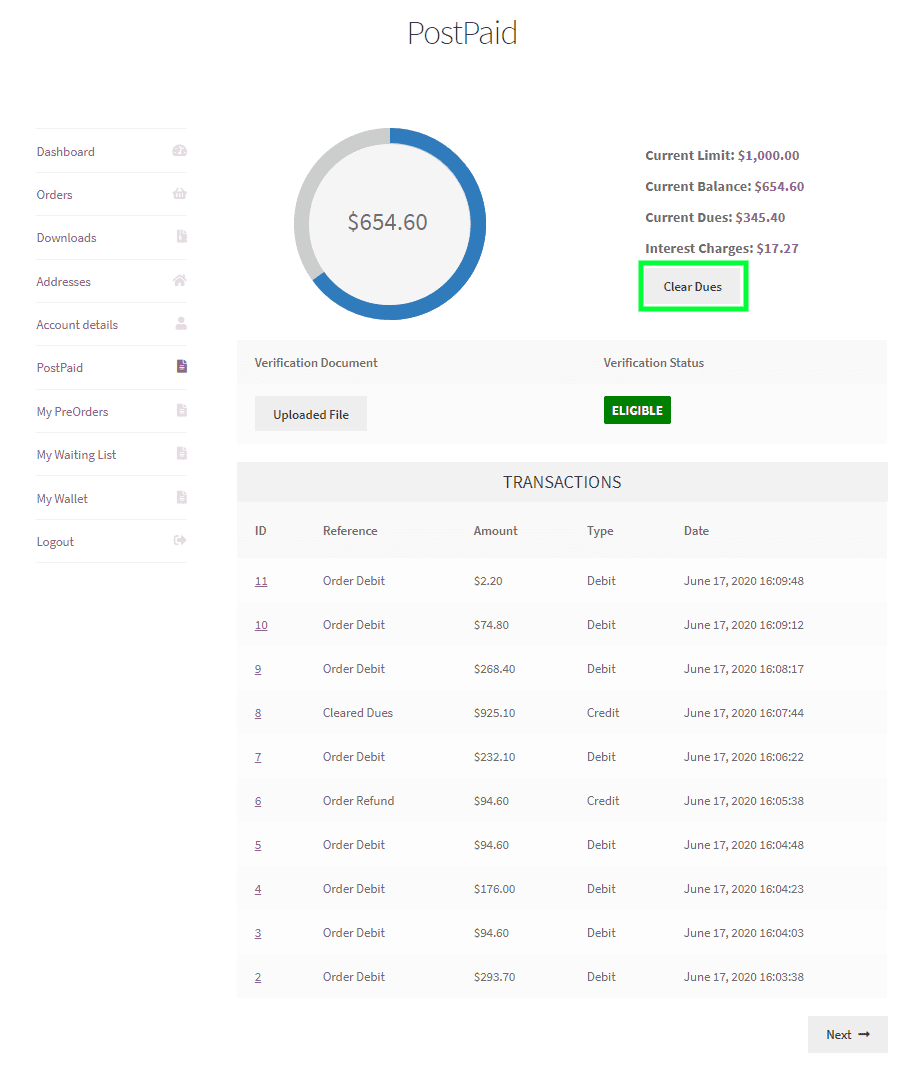 WooCommerce PostPaid - Buy Now Pay Later clear dues