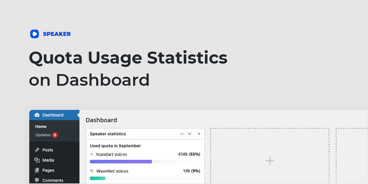 Quota Usage Statistics on Dashboard