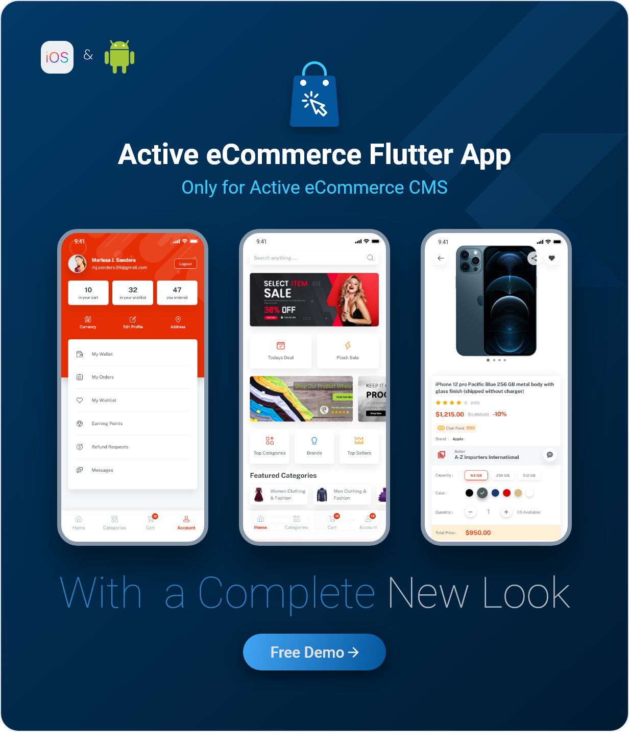 Active eCommerce Flutter App Free Download