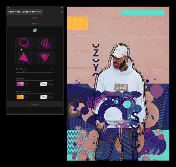 Geometrical Collage Generator - Photoshop Plugin