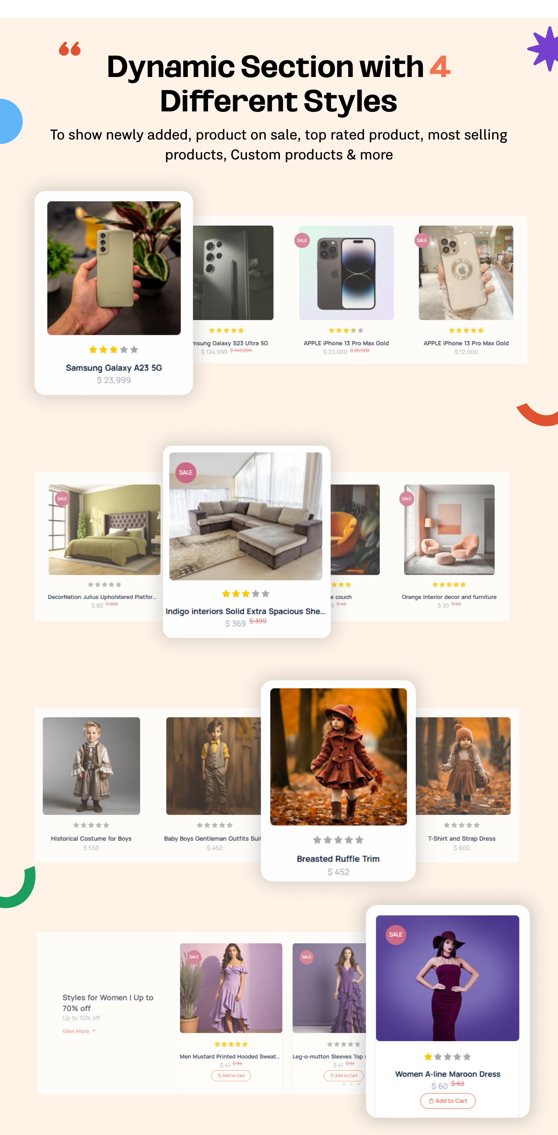 Dynamic Sections - eShop website Multi vendor ecommerce marketplace / CMS