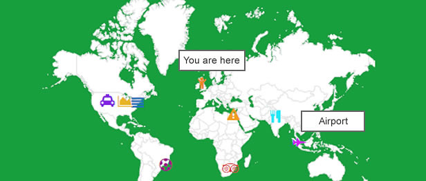 Mapas super interativos - marcadores de mapa personalizados