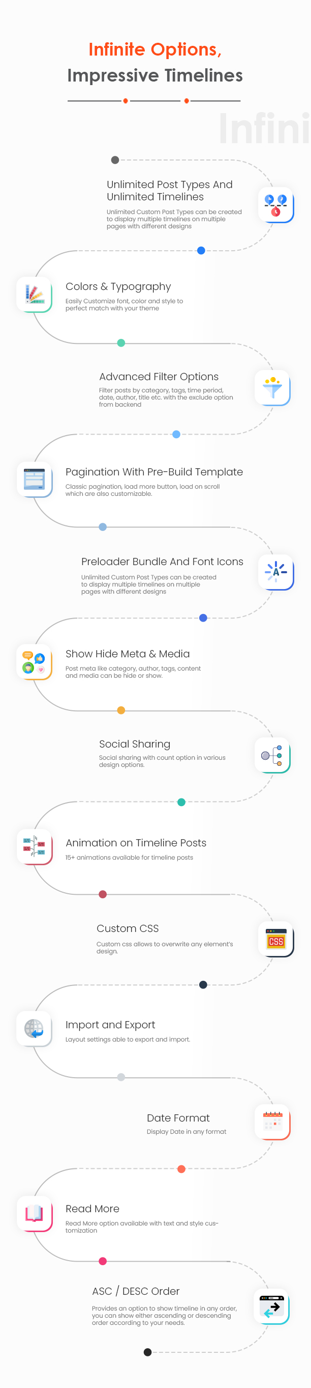 WP Timeline Designer plugin infinite options