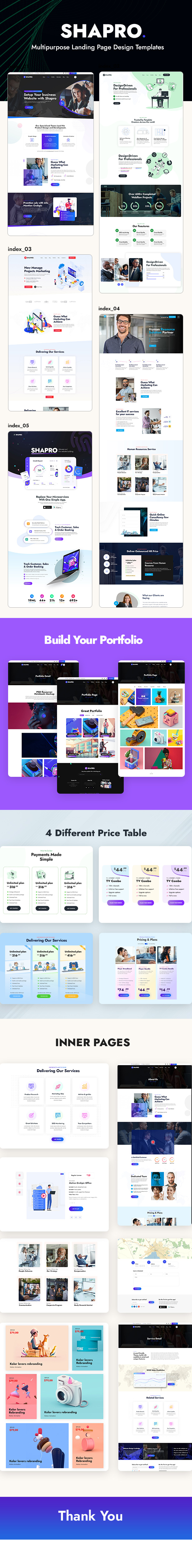 Shapro Landing pages