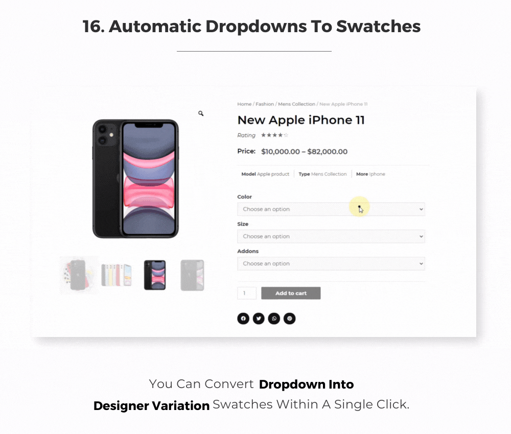 WooCommerce Automatic Dropdown Swatches