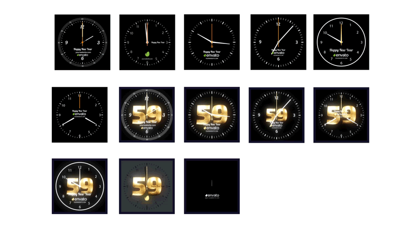 200+圣诞新年晚会倒计时活动演示视频转场烟花粒子图标元素背景包-AE扩展脚本