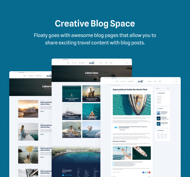 Floaty - Boat & Yacht Rental WordPress Theme