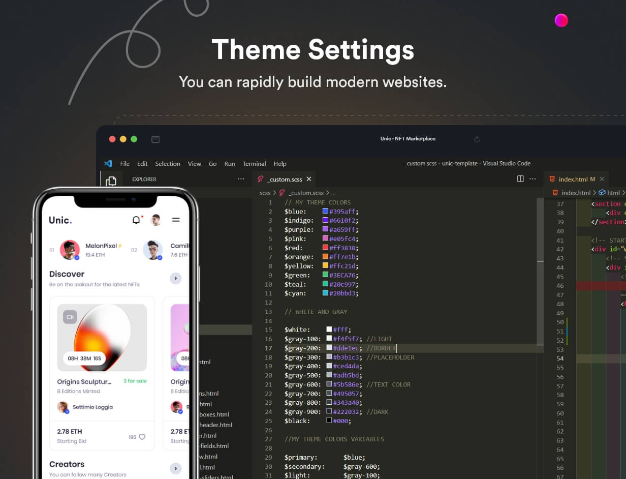 Unic – NFT Marketplace HTML Mobile Template - 11