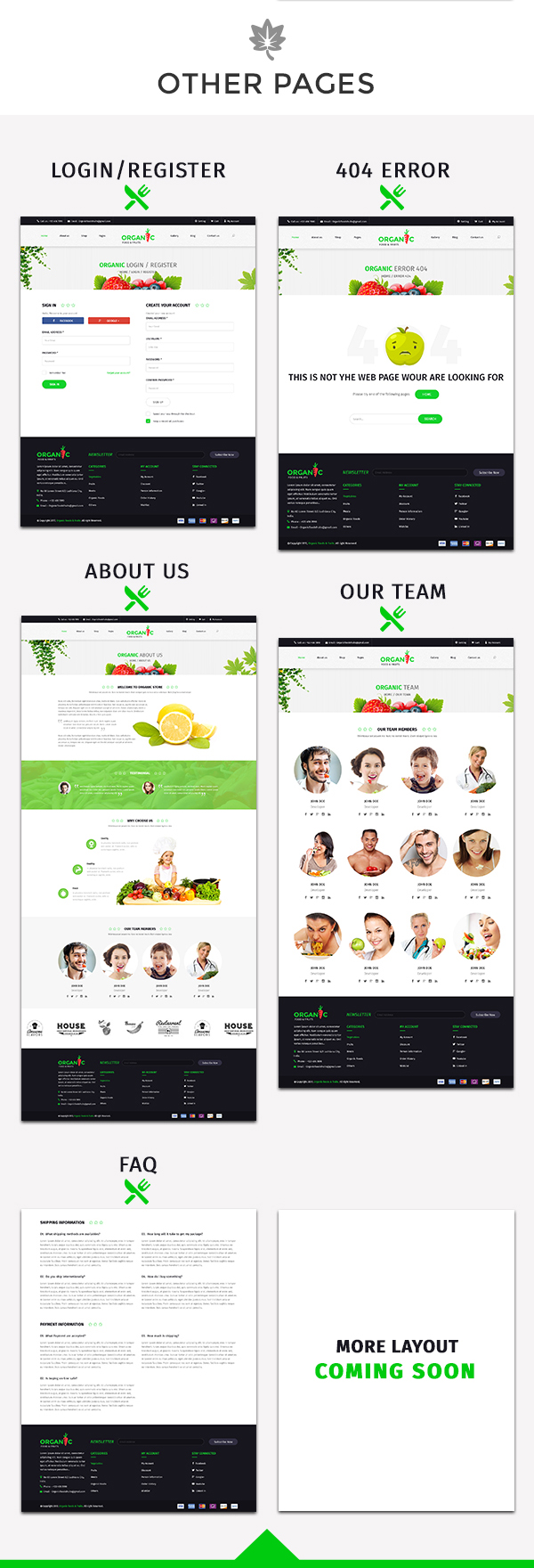 Organic Food and Fruits Template