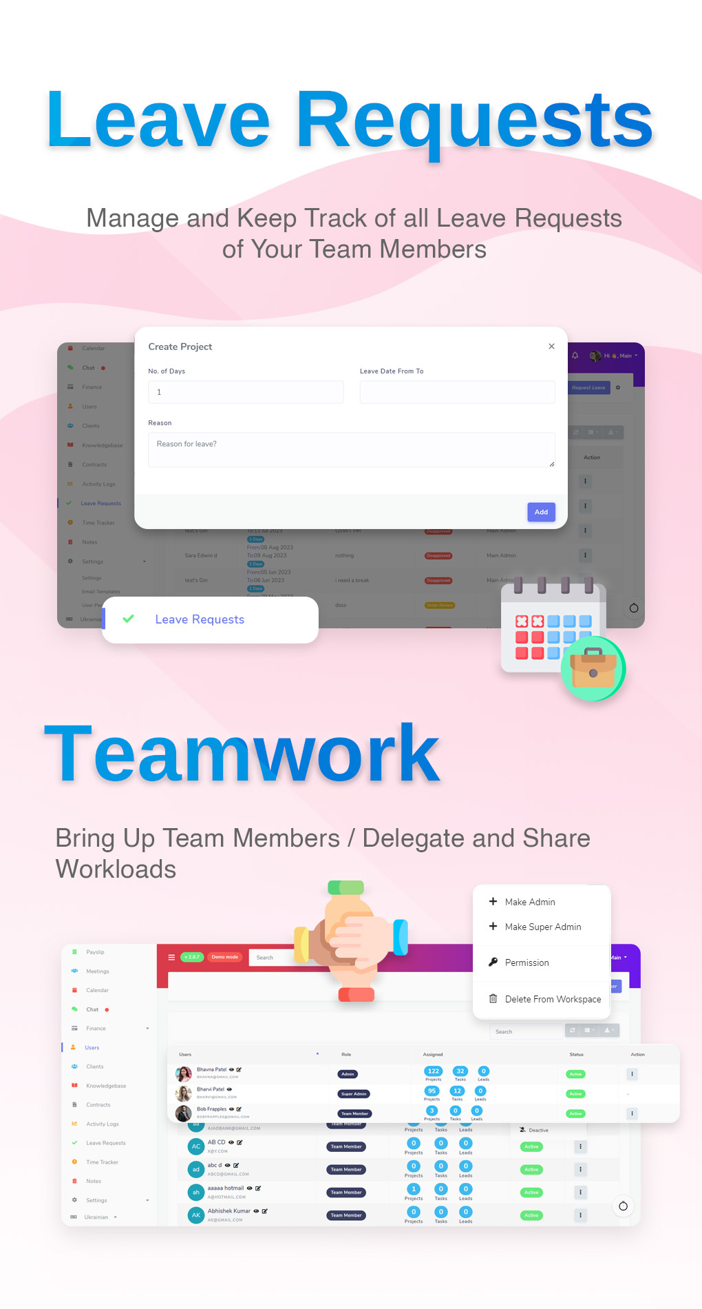 Manage Leave Requests of team members & Team members - Taskhub - 2