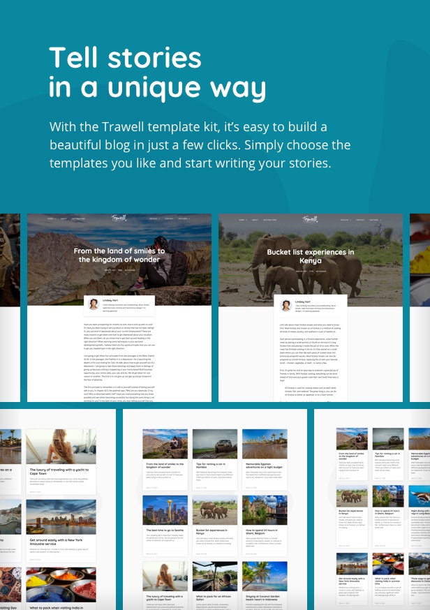 Trawell - Travel Blog Elementor Template Kit