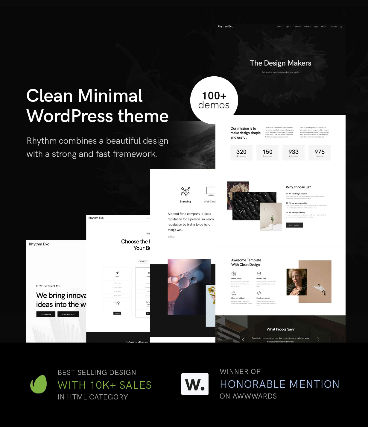 Rhythm - Clean Minimalist One & Multipage WordPress Theme - 3