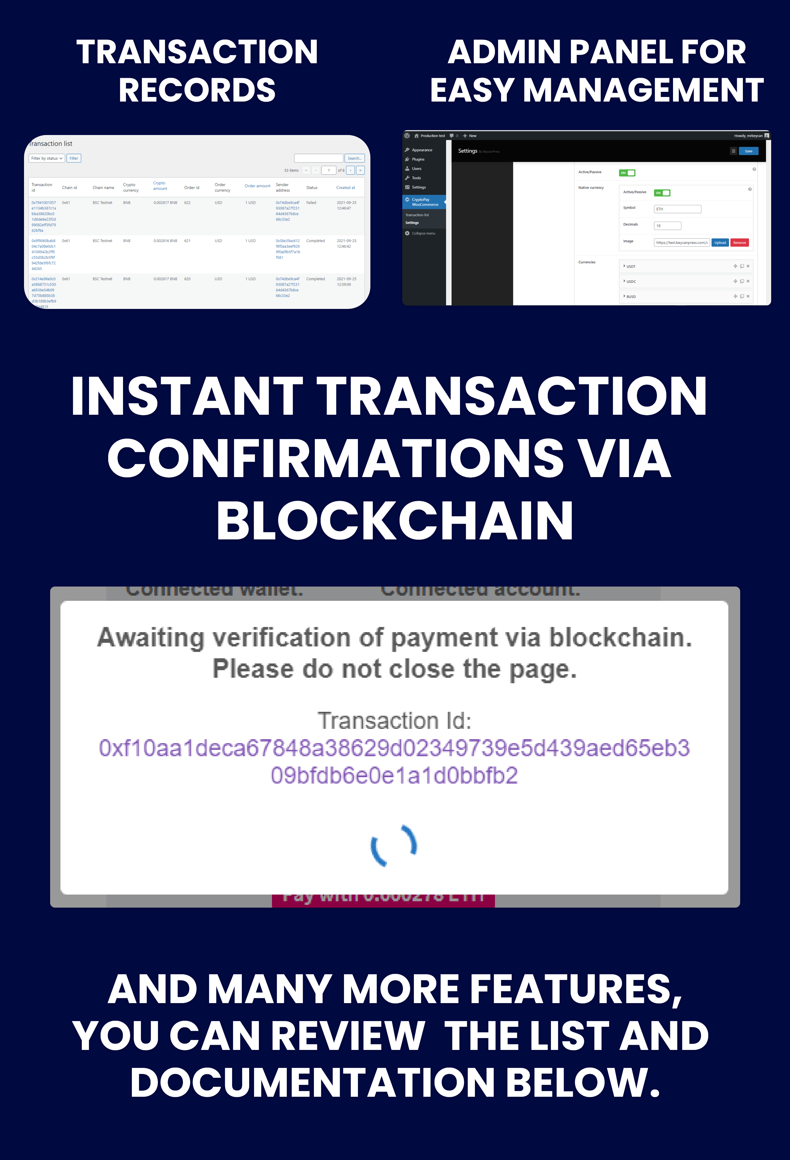 CryptoPay WooCommerce - Cryptocurrency payment gateway plugin - 7