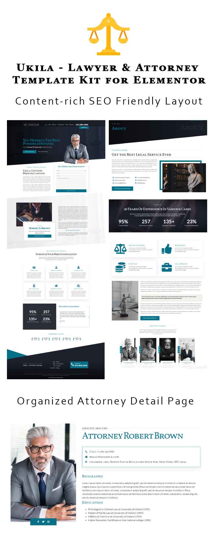 Law, Lawyer Elementor Template Kit