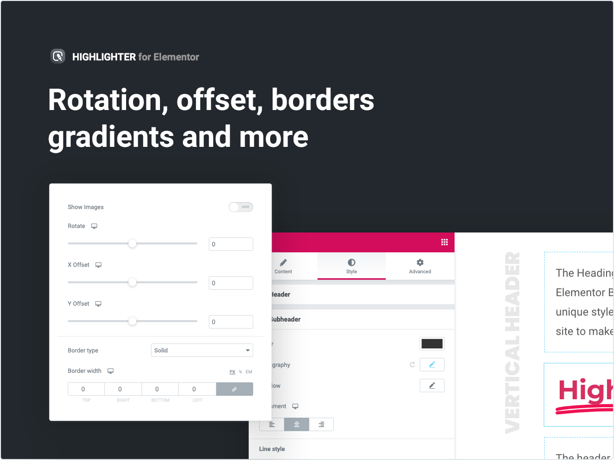 Flexible widget settings