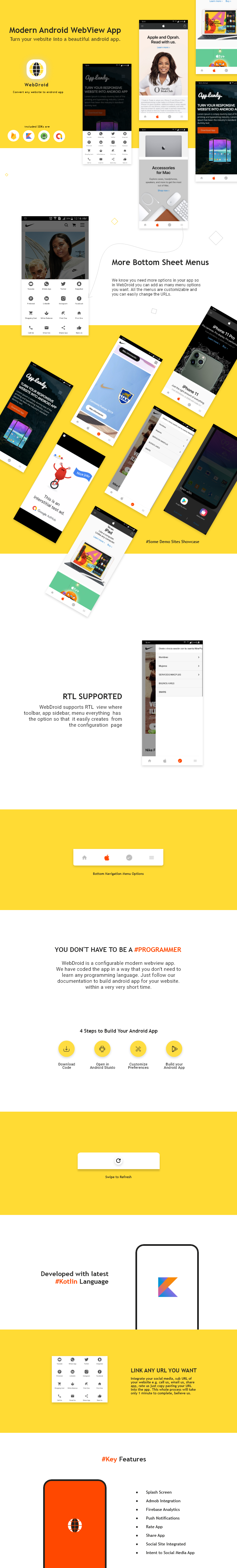WebDroid - Convert Website to Modern Android App - 1
