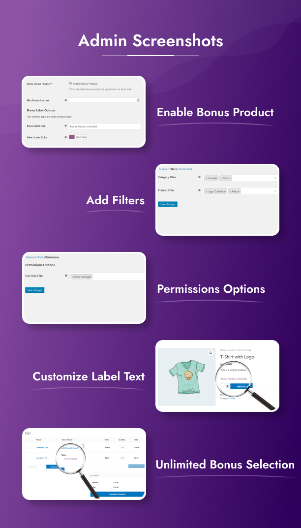 Bonus Plugin Admin Screenshots - Bonus Product for WooCommerce