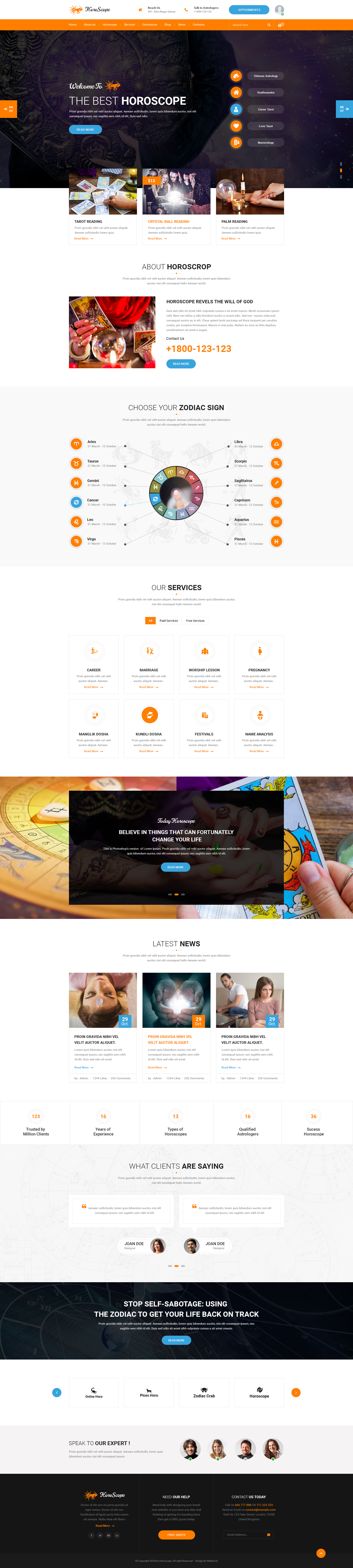 Horoscope - Astrology and Numerology Multipurpose PSD Template - 1