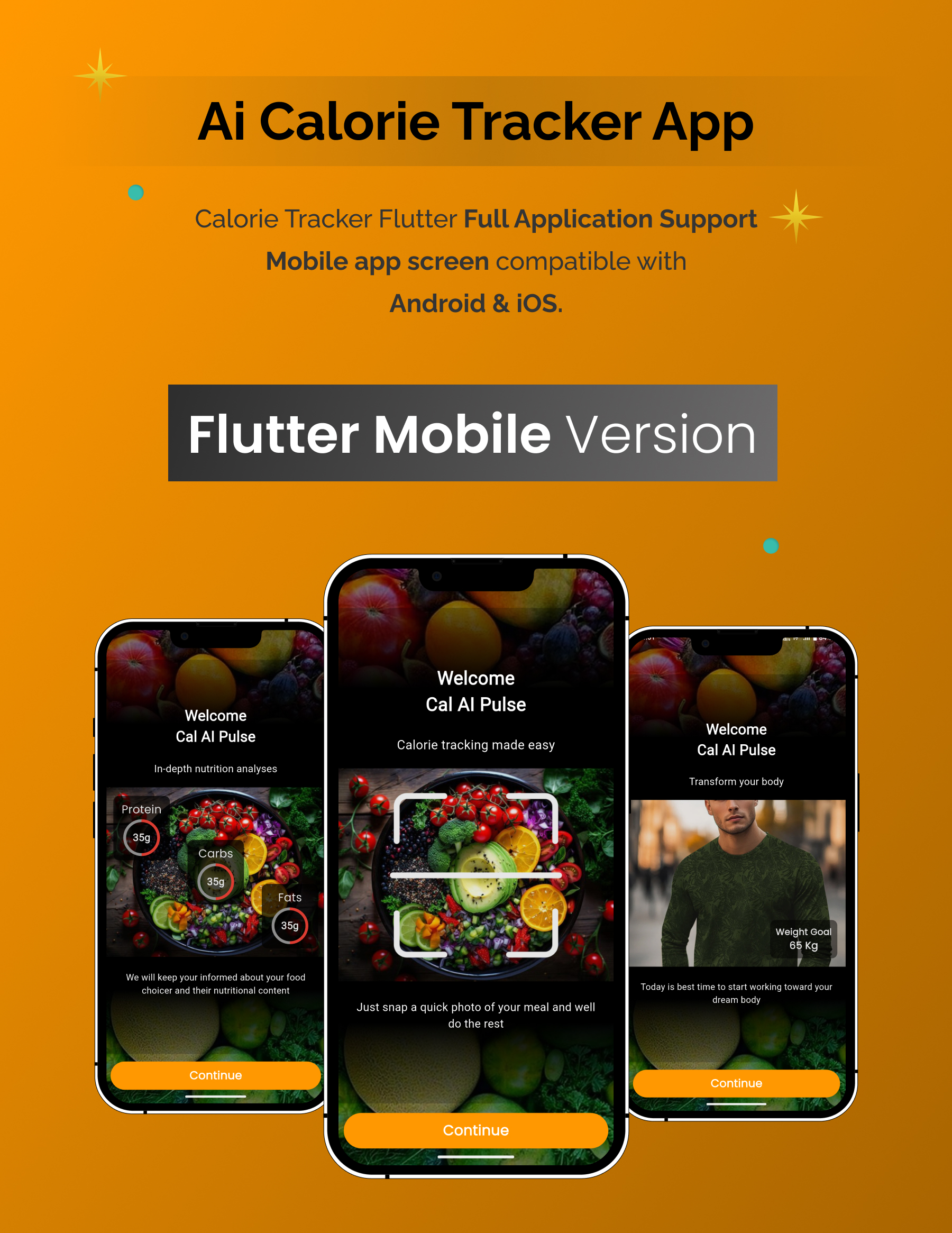 Cal  AI  Pulse | Calorie & Food Tracker | Flutter Android/iOS Full Application | Premium Plans - 3